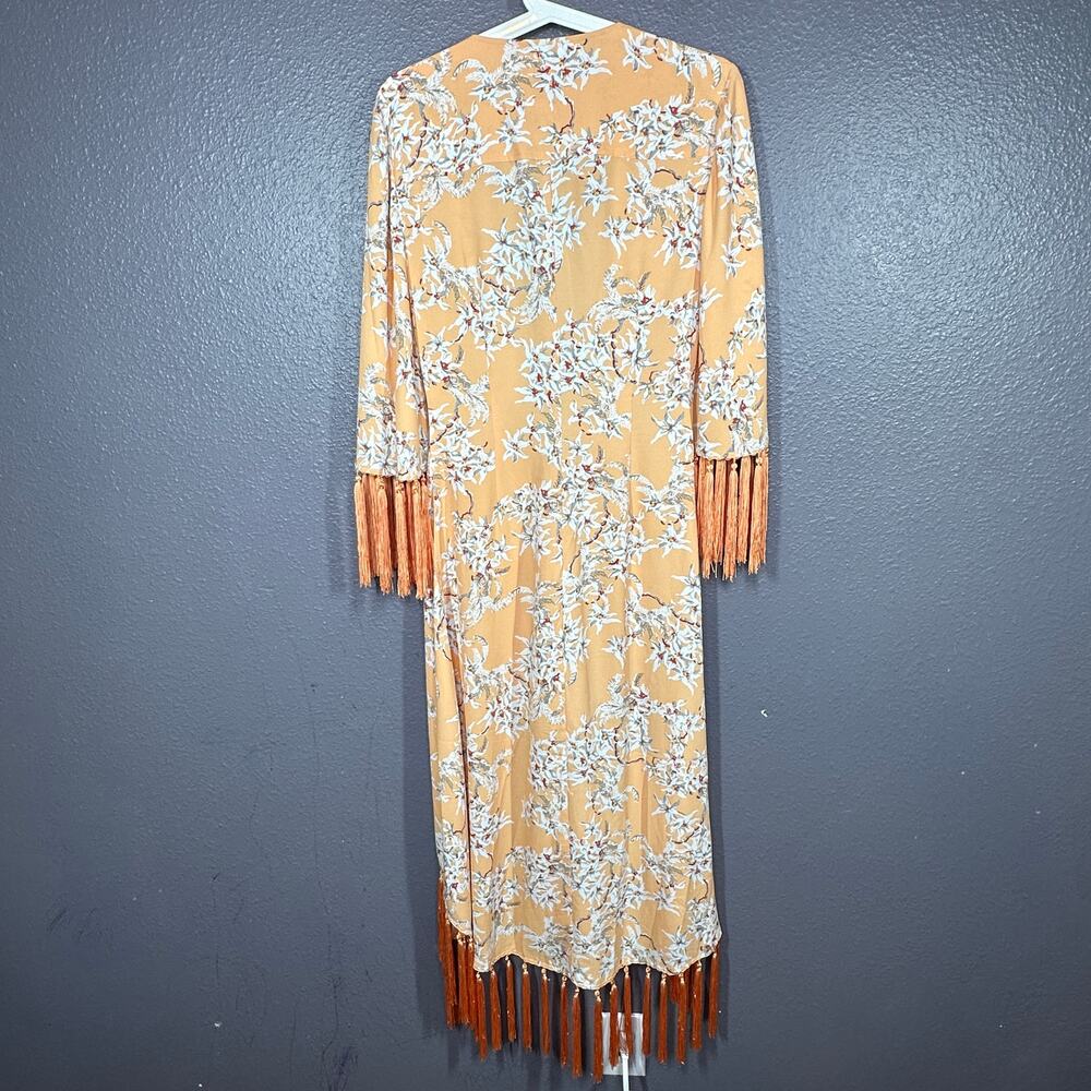 Cinq a Sept Coverup Trailing Orchid Stefe Floral Peach Orange Size XS Small - Picture 4 of 8